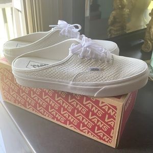 Comfortable Mules!! White Python Vans